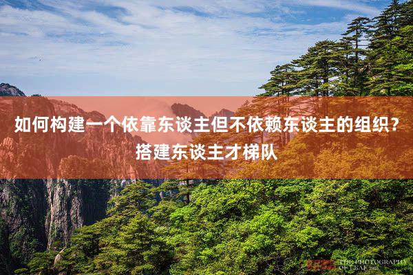 如何构建一个依靠东谈主但不依赖东谈主的组织？搭建东谈主才梯队