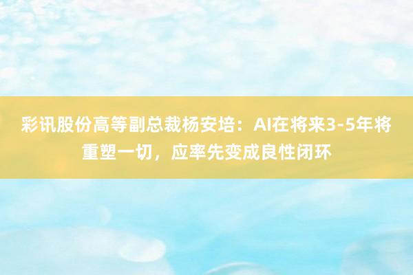 彩讯股份高等副总裁杨安培：AI在将来3-5年将重塑一切，应率先变成良性闭环